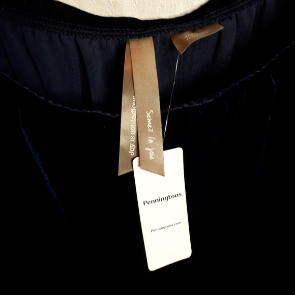 Penningtons Dress Top Navy Blue Velvet Size 1xl - Picture 3 of 4